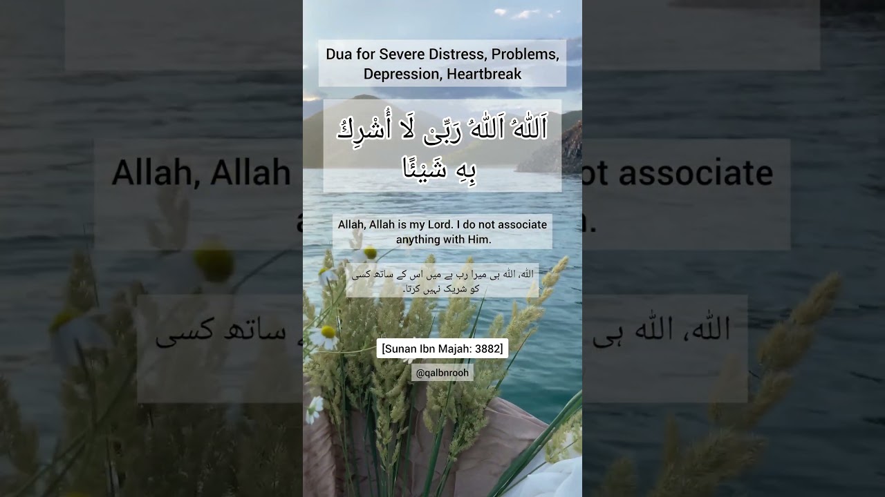 Dua for Severe Distress | سخت تکلیف اور پریشانی کے وقت دعا | Allahu Allahu rabbi la ushriku bihi