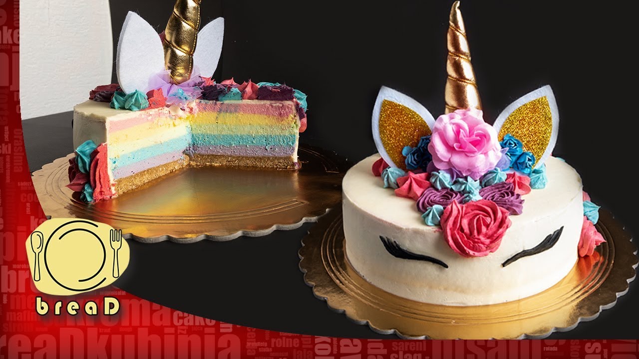 Jednorog torta bez pečenja | Unicorn Cake | breaD