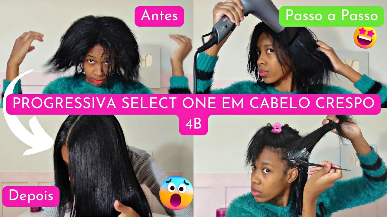PROGRESSIVA SELECT ONE PROHALL EM CABELO CRESPO 4B!✨ALISA BEM? RETOQUE DE RAIZ + TODO PASSO A PASSO💥