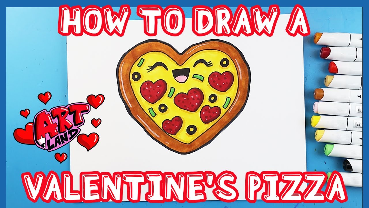How to Draw a VALENTINE'S PIZZA!!!