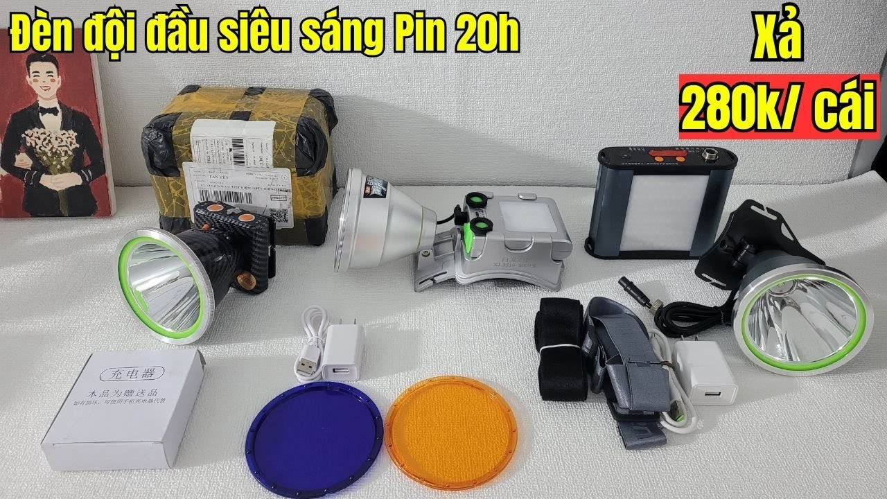 Chống nước 100% đèn pin đội đầu siêu sáng C90 và FT-900 đèn soi ếch nấm mối quá hiệu quả
