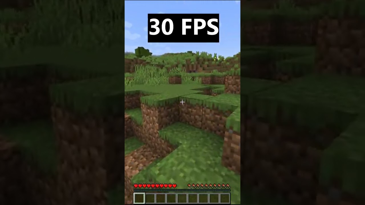 15 FPS VS 30 FPS VS 60 FPS Minecraft #shorts