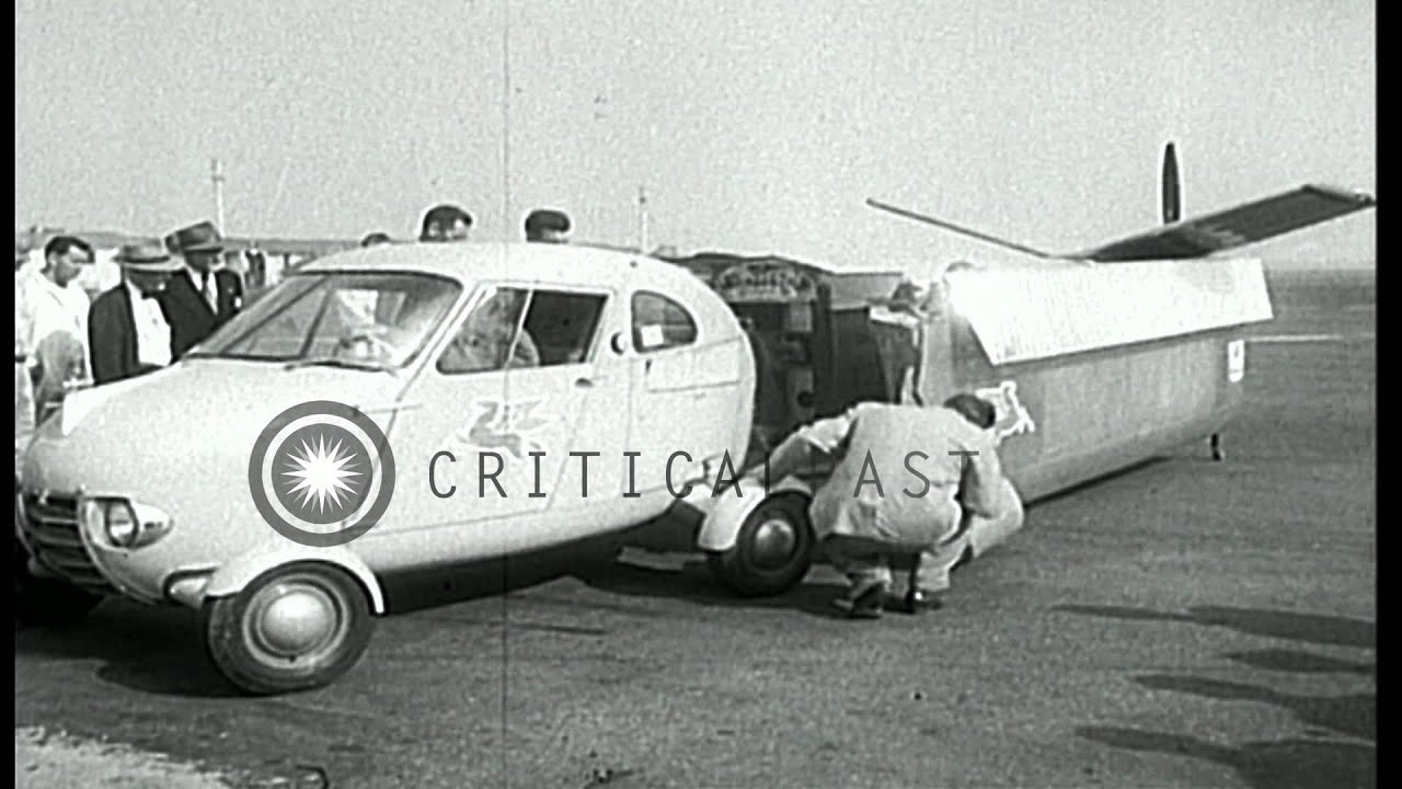 Moulton Taylor of Longview Washington demonstrates his Aerocar aerobile. HD Stock Footage