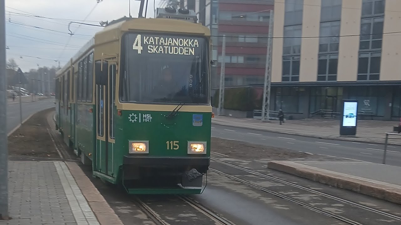 Valmet Strömberg MLNRV1 (KLOY 115) Linjalla 4 Meilahdentie-Töölöntulli!
