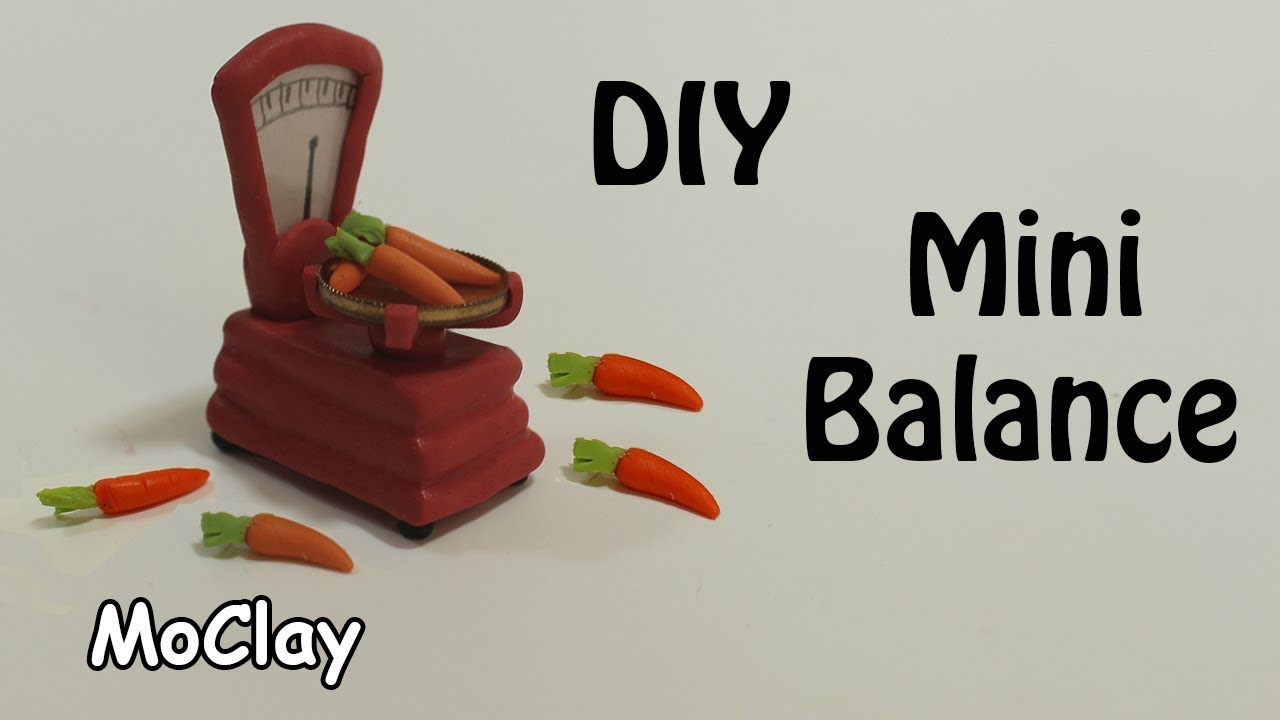 Diy vintage weighing scale - Dollhouse miniatures - Polymer clay tutorial