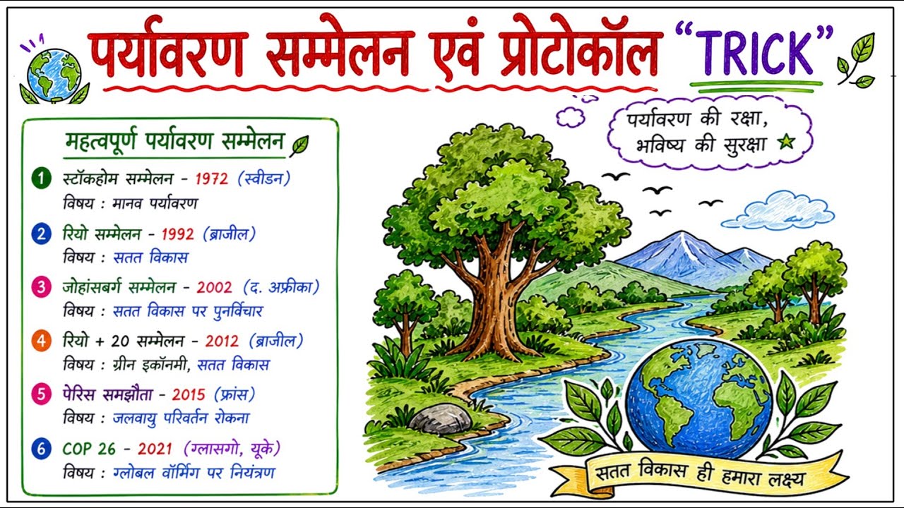 प्रमुख पर्यावरण सम्मेलन और प्रोटोकॉल | Environment Confrence | Ramsar Convention,Stockholm, Kyoto