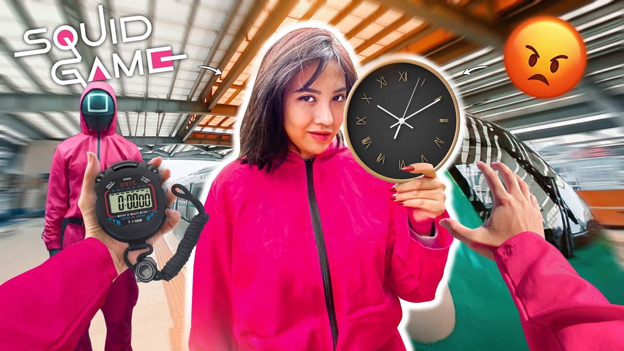 SQUID GAME PINK SOLDIERS LATE FOR ANGRY GIRLFRIEND'S TRAIN (Epic Parkour Action POV) | HOMIC