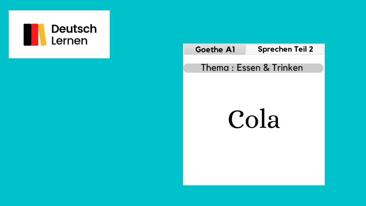 Deutsch | Goethe Zertifikat A1 | Sprechen Teil 2 | Thema Essen & Trinken