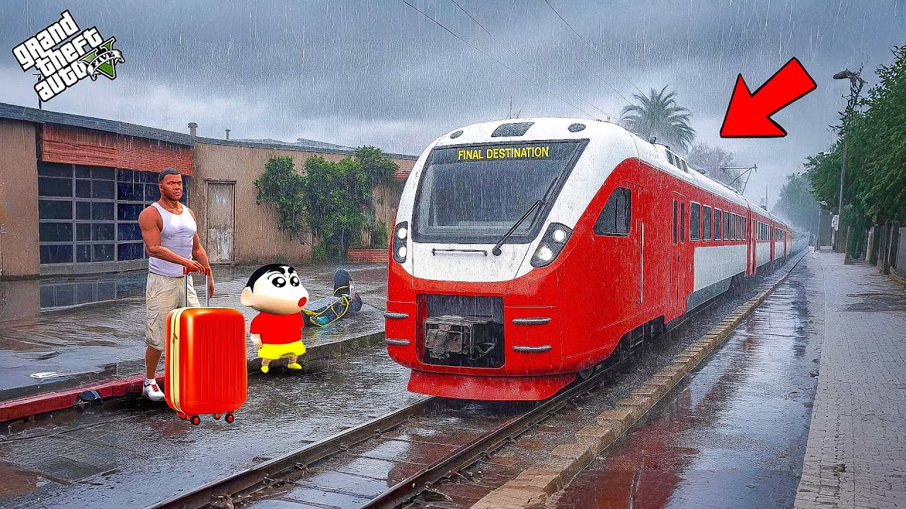 GTA 5 : Franklin & Shinchan Travelling In Train For Picnic In GTA 5 Telugu |#gta5