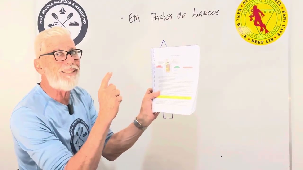 Aula de reforço para prova de arrais amador com o instrutor Paulo Longo.