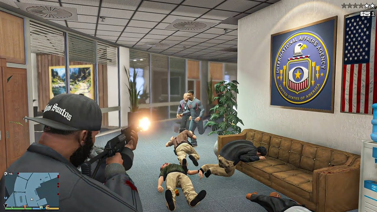 GTA 5 - Franklin's IAA Building Carnage + Ten Star Escape [R.D.E 4.1.2]