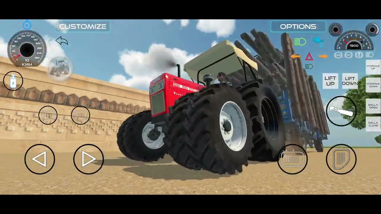 the tractor wood work transper to land 