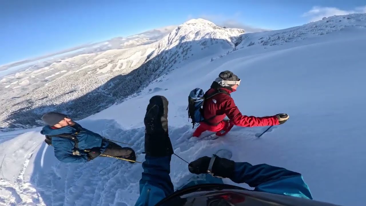 Mount Cain West Bowl first run of the day. The good old days are today.  02 02 25