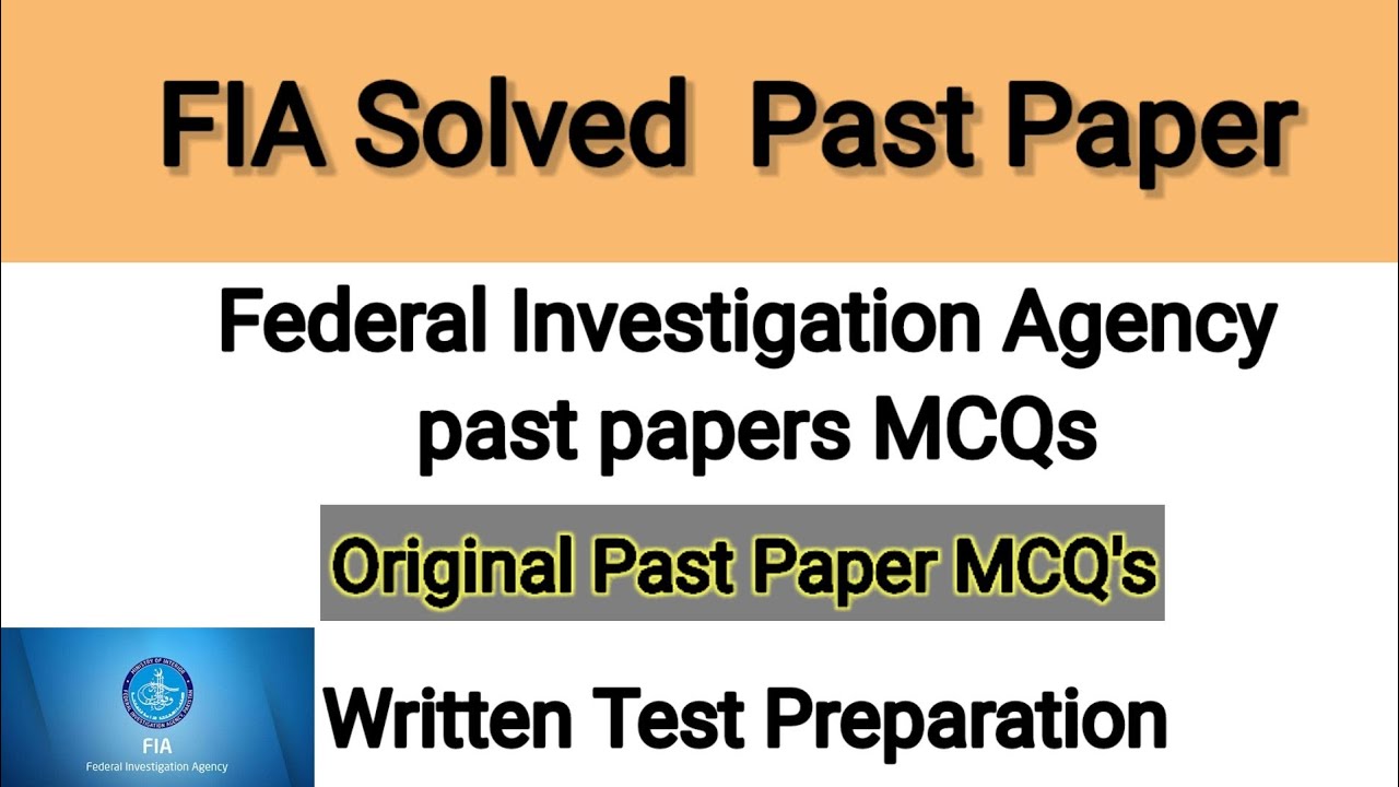 FIA Past Paper MCQ's || FIA written Test Preparation 2023 || FIA Jobs 2023