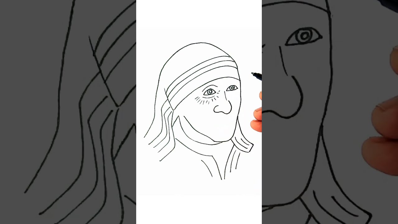 Mother teresa drawing outline - #shorts #mother #motherteresa #drawing #howtodraw #shapetoonart
