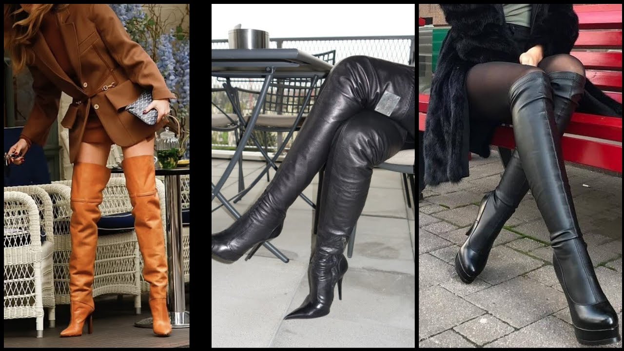 My All Best Friends wear a leather long heels boots designs#2026#highheeledshoes 