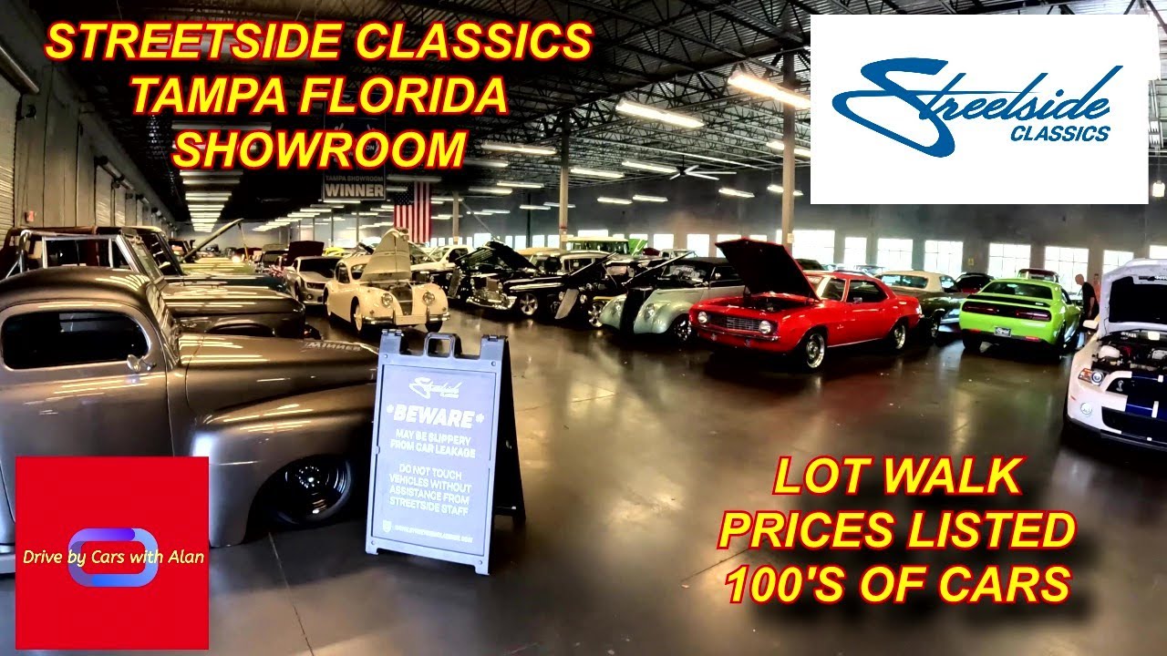 CARS FOR SALE. STREETSIDE CLASSICS. TAMPA SHOWROOM. ALL PRICES LISTED.