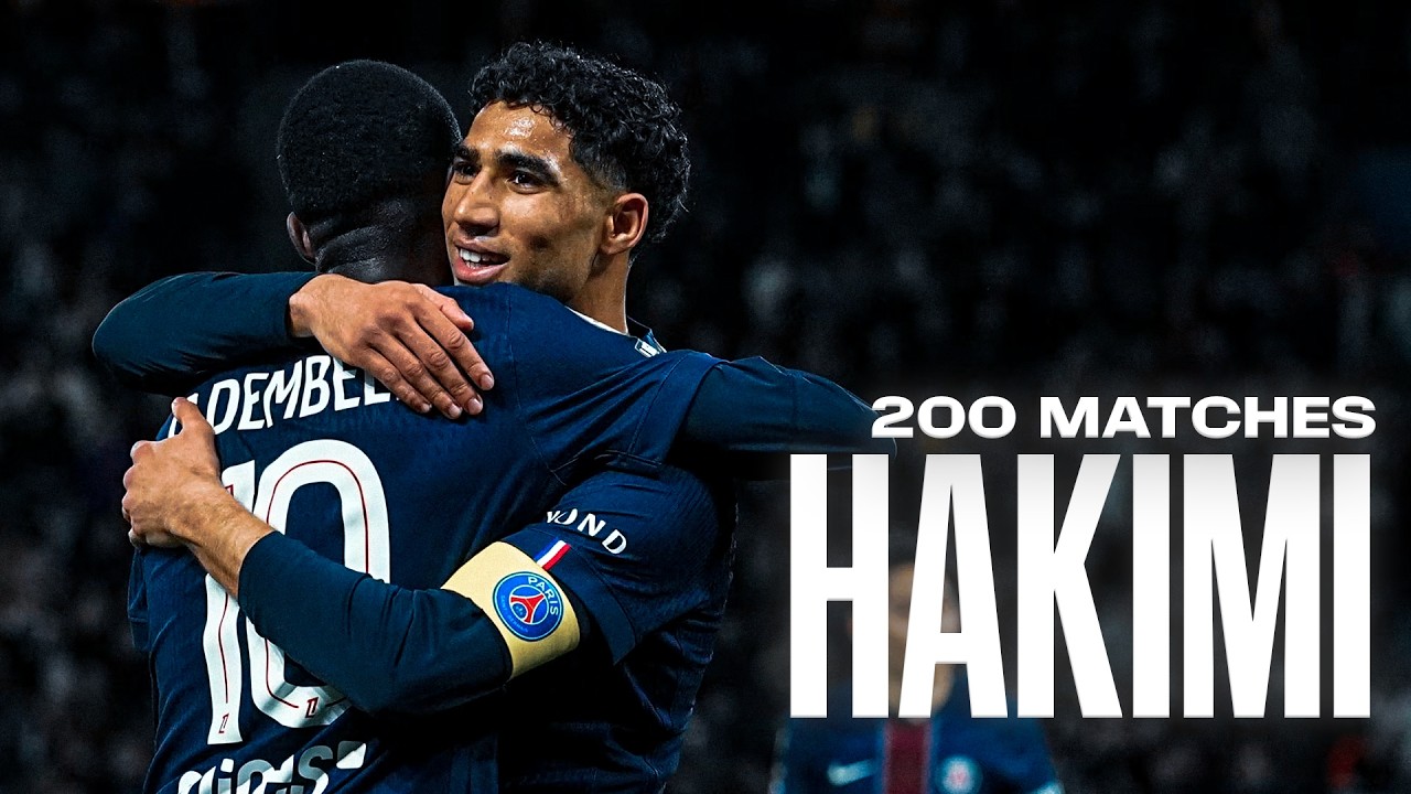 Best-of Achraf Hakimi - 200 matchs avec le Paris Saint-Germain ❤️💙
