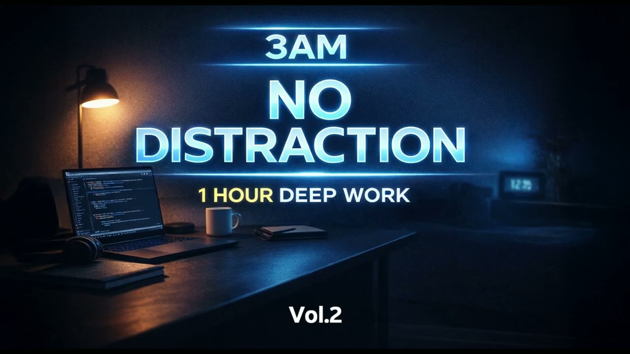 3AM NO DISTRACTION 🌙 1 Hour Deep Work | Vol.2 (Dark Study Mode)