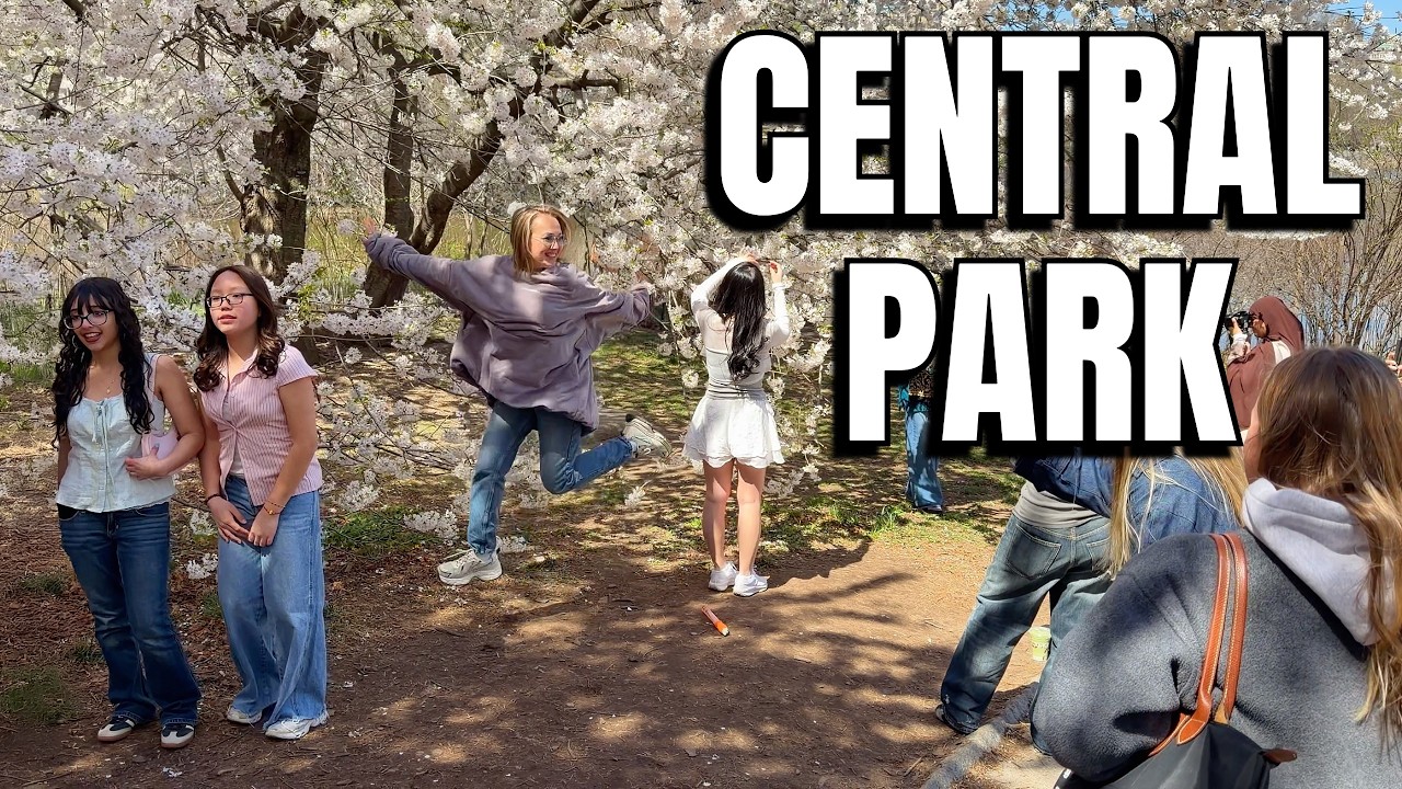 NEW YORK CITY Walking Tour [4K] - 🌸 Cherry Blossom 🌸 / Spring Walk in CENTRAL PARK