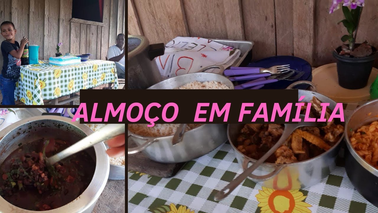 Almoço em família/fiz galinha caipira +teve bolo 🎂