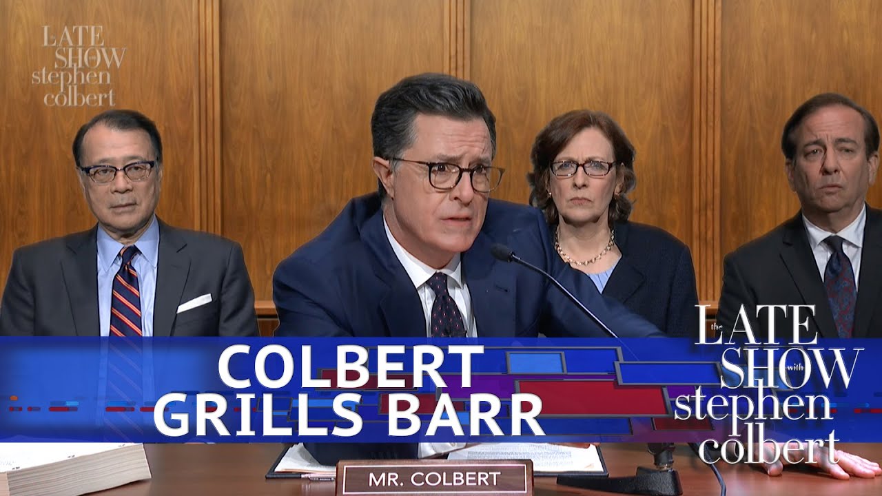 Colbert Barges In On William Barr's Testimony