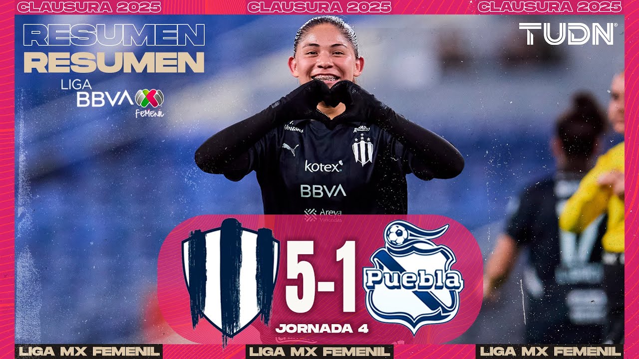 Resumen y goles | Monterrey 5-1 Puebla | Liga MX Femenil - J4 CL2025 | TUDN