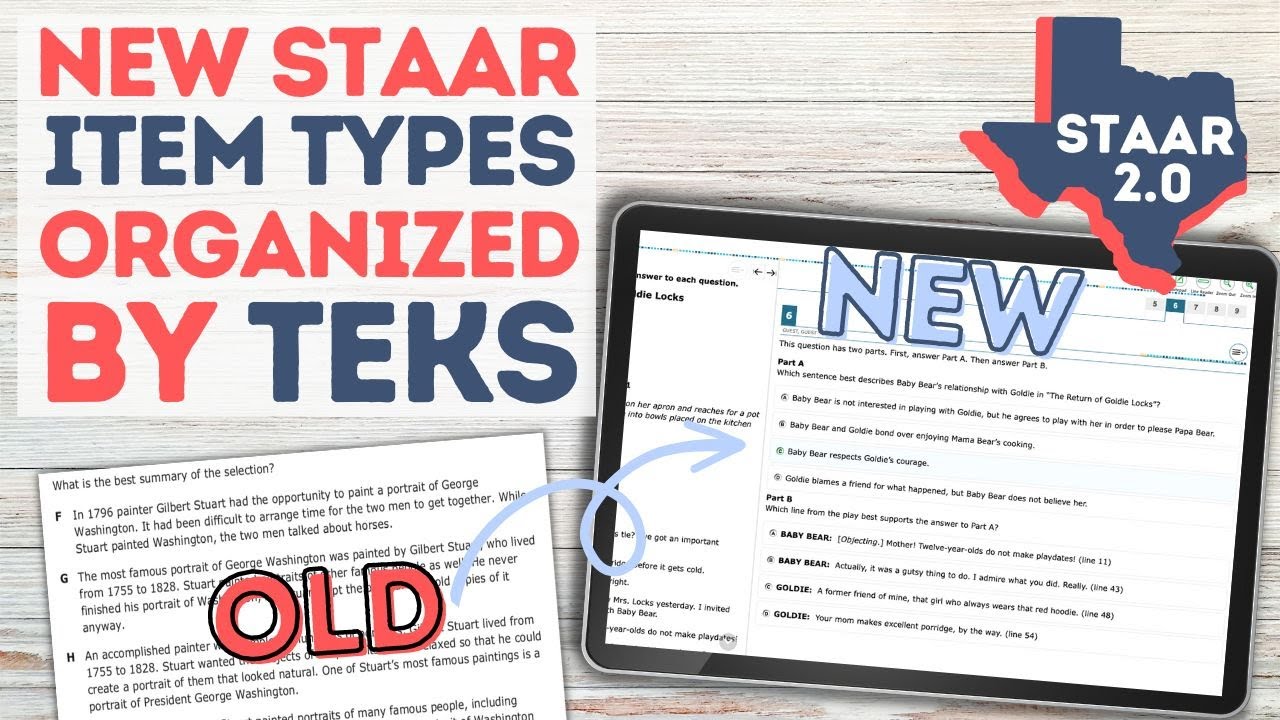 STAAR 2.0 New Item Types Organized By TEKS