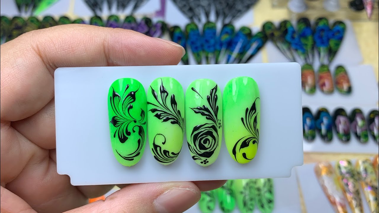 Hướng dẫn cách vẽ Hoa Hồng gel & hoa văn, tỉ mỉ đơn giản dễ ứng dụng.