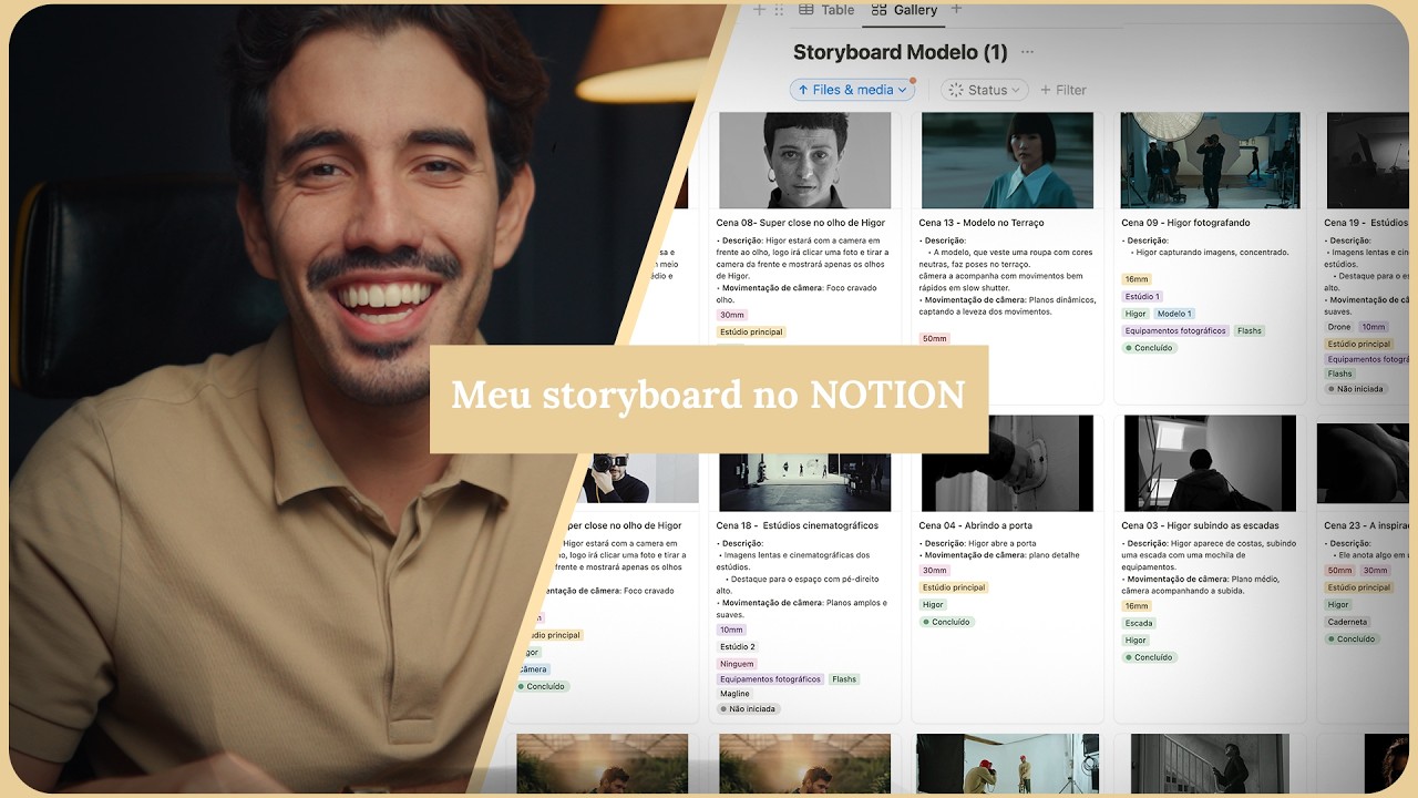 Como eu faço o storyboard no notion + Template grátis