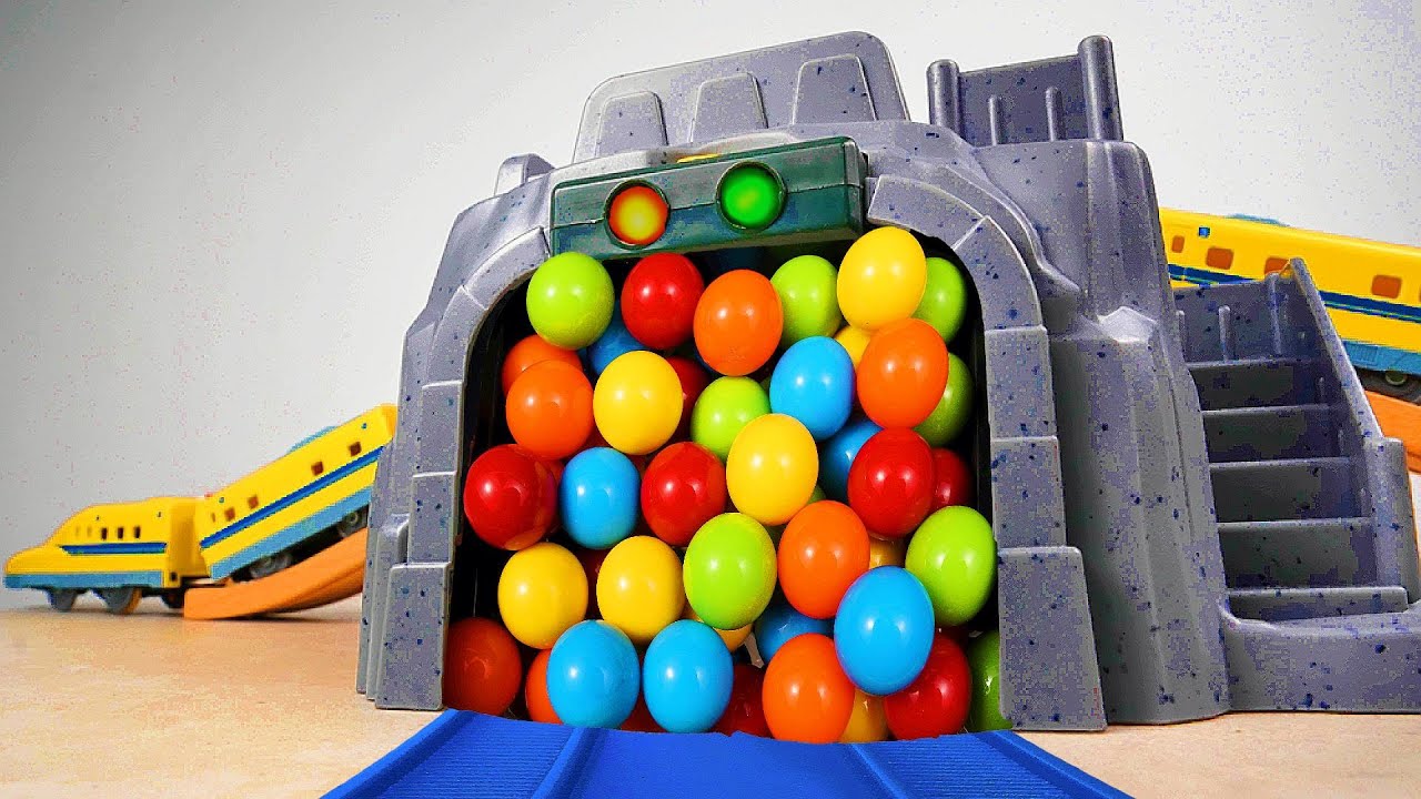 Railway Marble Run Race ASMR # 2 ☆ Haunted Tunnel ☆ Creative Healing Sound Simple Machine DIY Build