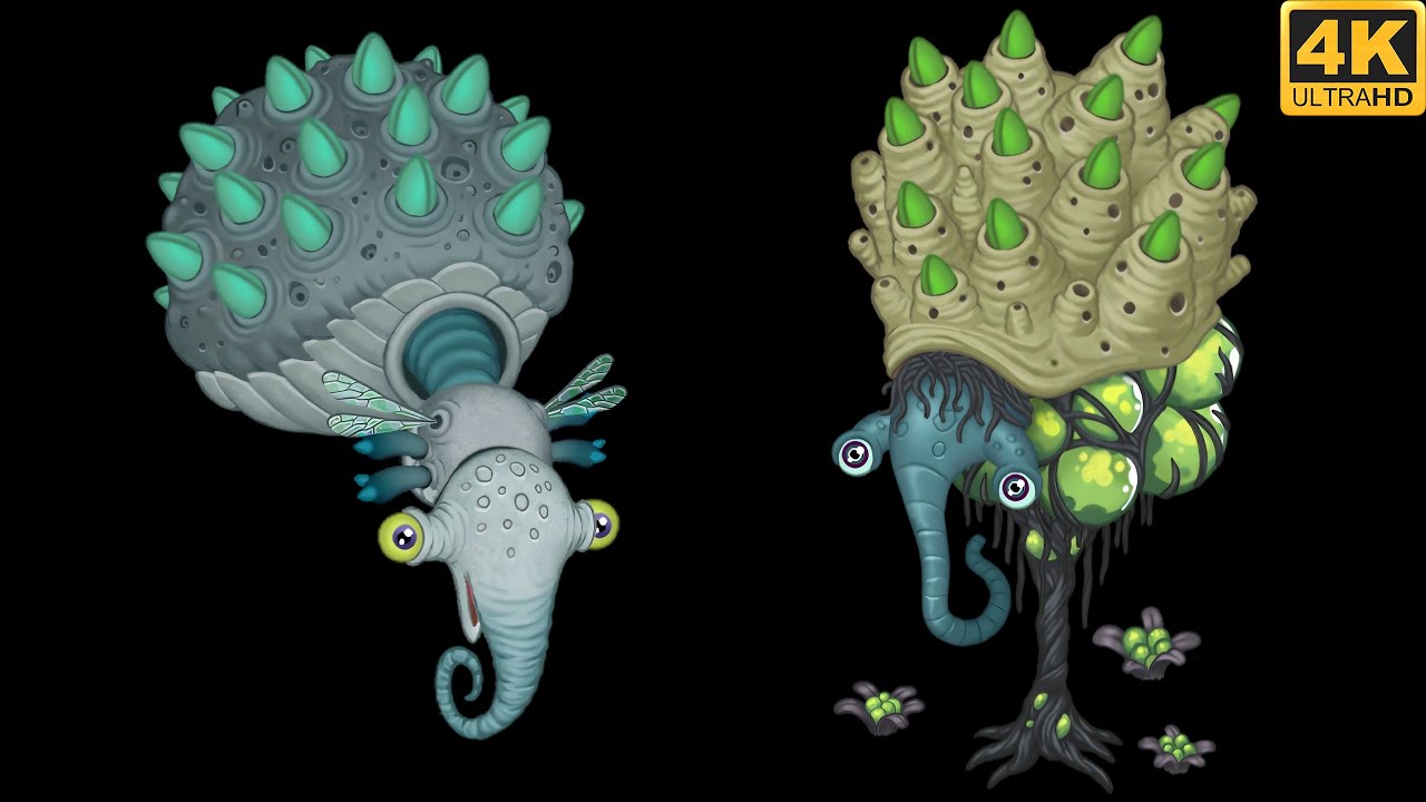 Jerm - Sound & Animation, Comparison / Breeding (My Singing Monsters) 4k