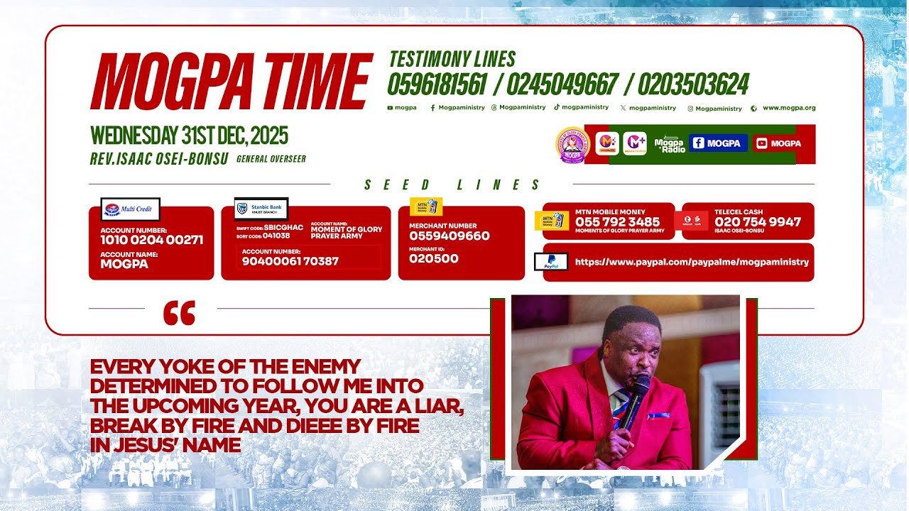 YOKES OF 2025 STAY BEHIND! || MOGPA TIME WITH REV O B || 31 - 12 - 2025