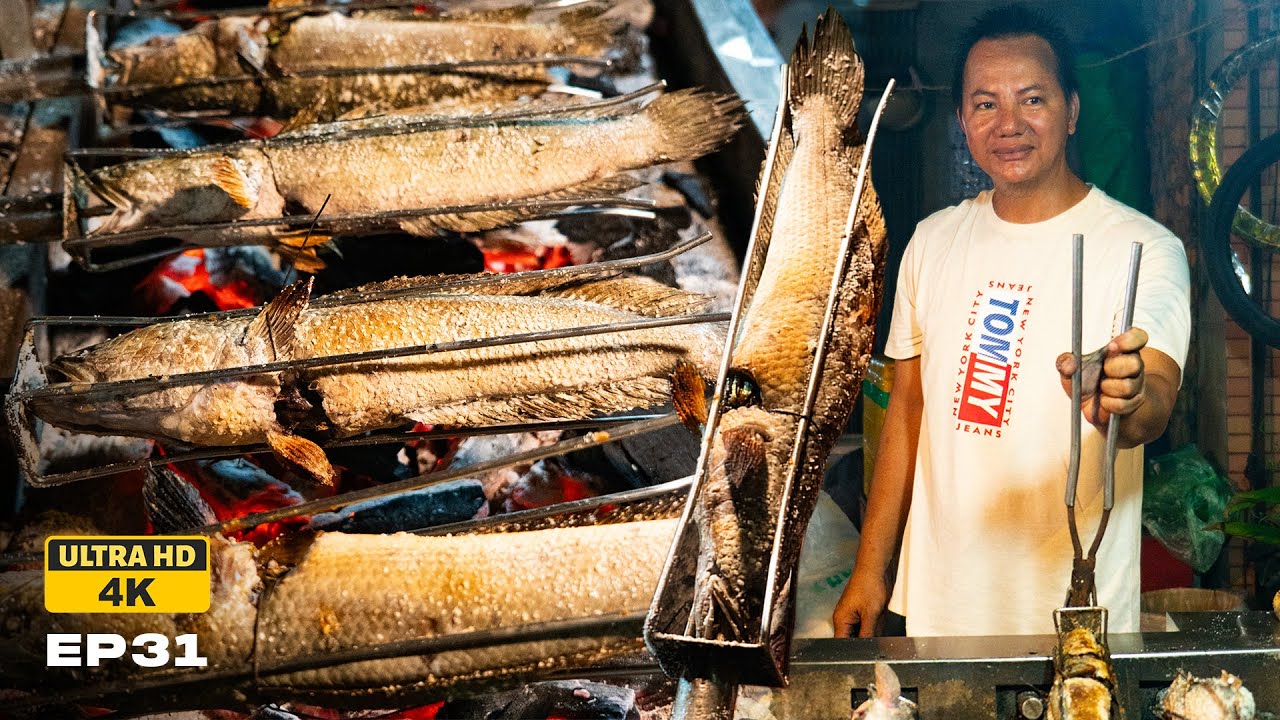 Watch This! Grilling Salted Fish Perfectly with a Turning Machine