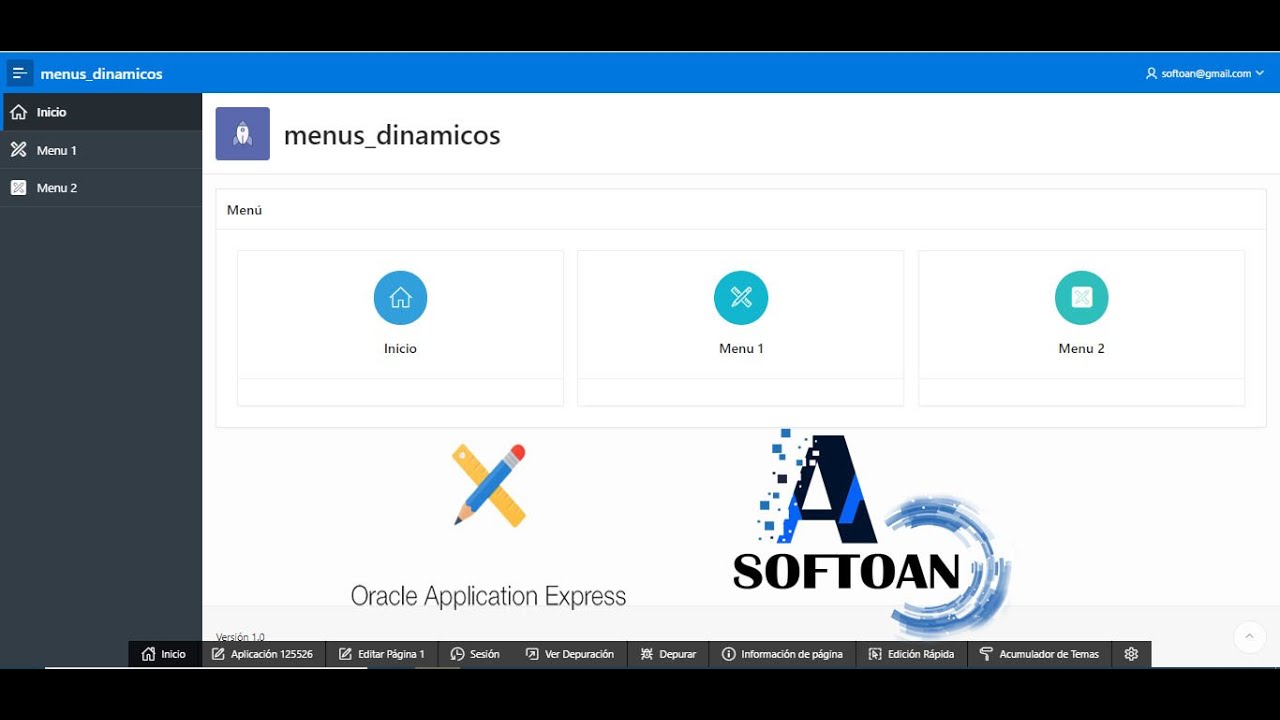 Oracle Apex:   Creación de menú Dinámico