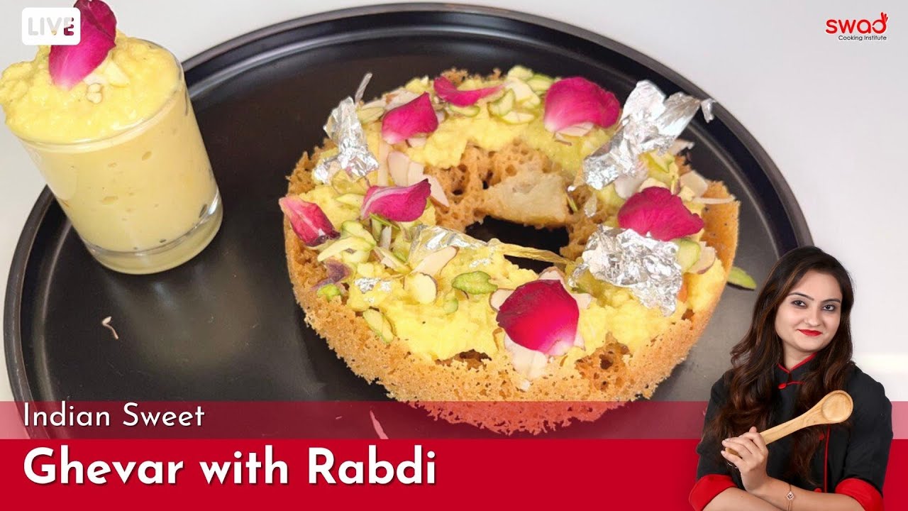 How to make Easy Ghevar Recipe | Homemade Rabdi Ghewar | रबड़ी घेवर बनाने का आसान तरीक़ा