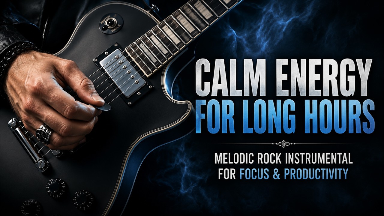 Calm Energy for Long Hours — Melodic Rock Instrumental for Focus & Productivity