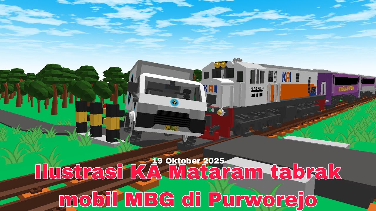 Ilustrasi KA Mataram tabrak mobil MBG di Purworejo