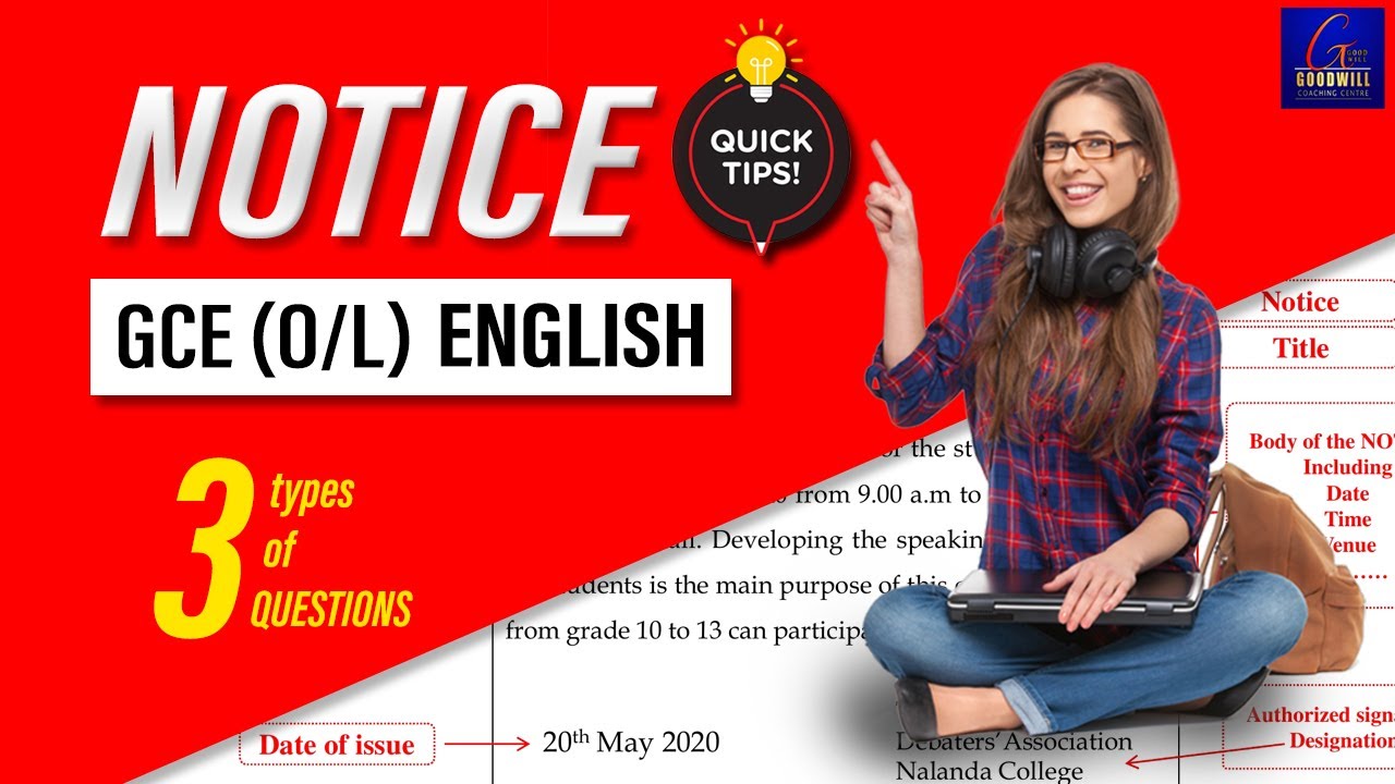 Notice Writing | Test - 06 | Simple Tricks | GCE O/L English | இலகுவாக எழுதுவது எப்படி