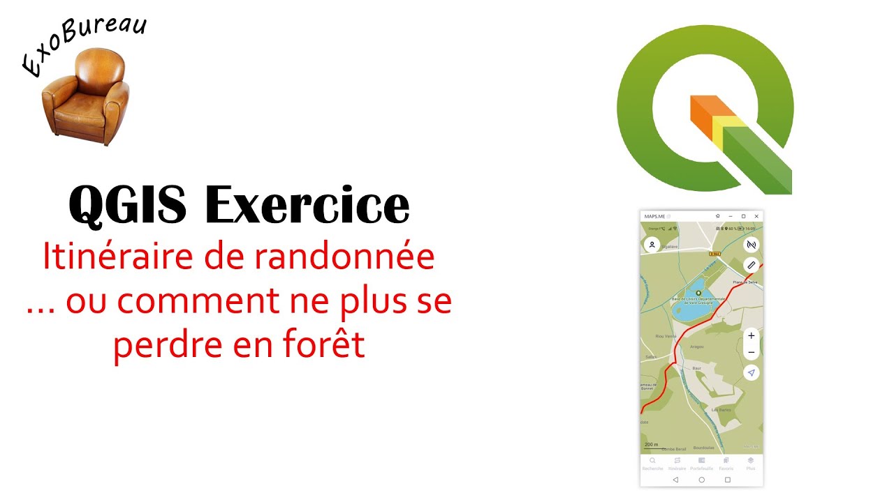 Construction d’un itinéraire de randonnée avec QGIS, exporté ensuite vers un mobile Android.