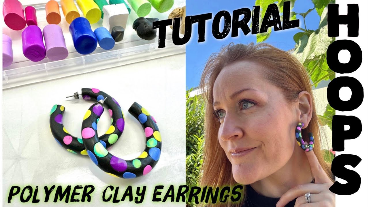 Polymer Clay Hoop Earrings, Easy Tutorial, DIY with Billette's Crafts