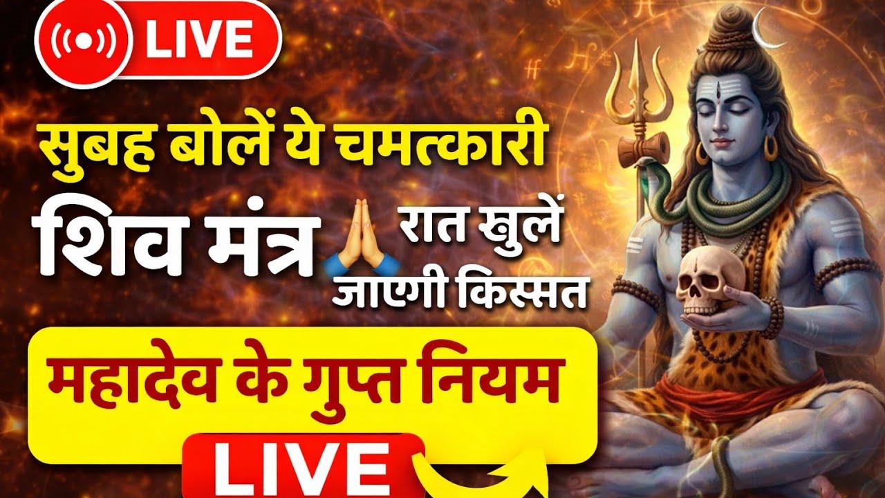 सोने से पहले सुन लें ये शिव मंत्र 🙏 सुबह बोलें ये मंत्र बदल जाएगी किस्मत | महादेव के गुप्त नियम LIVE