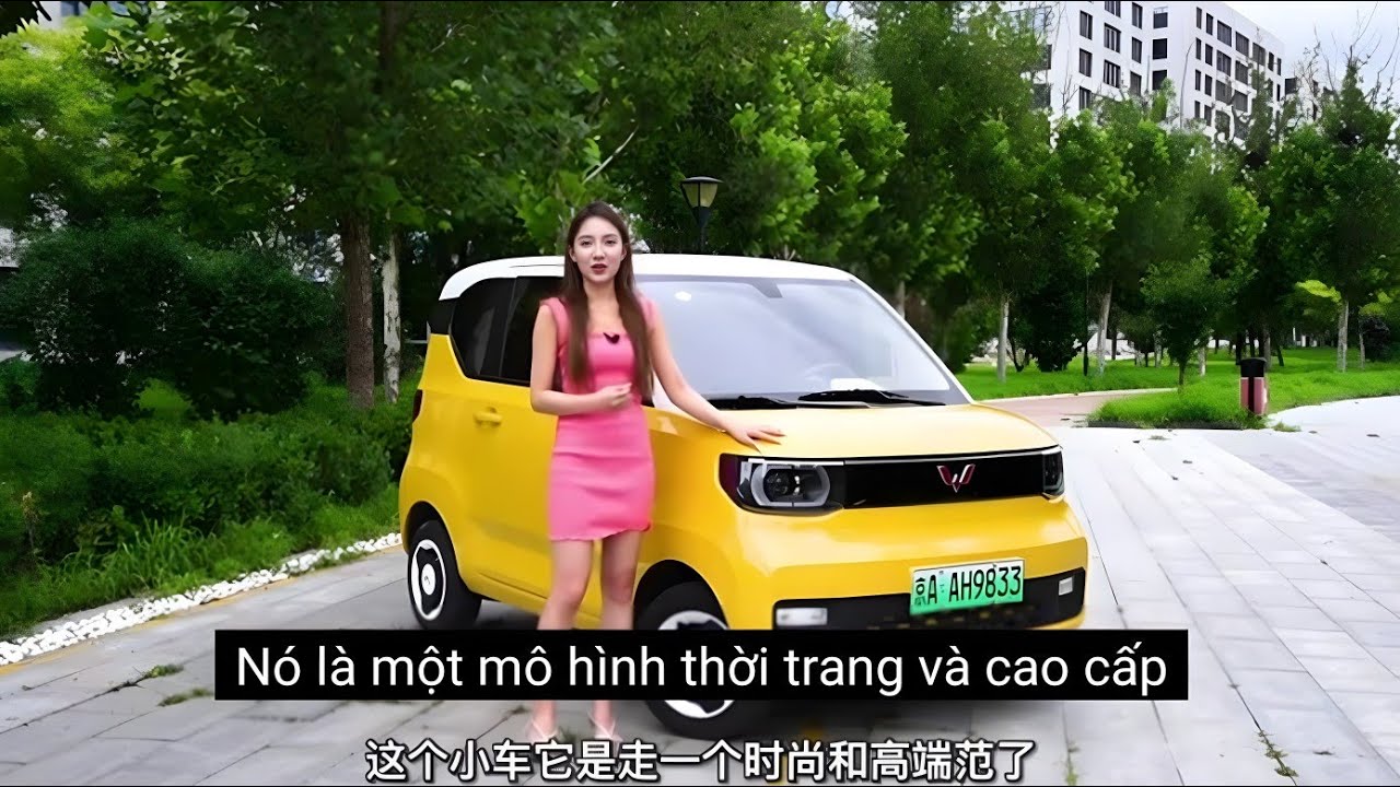 Chị Na Review xe điện Wuling HongGuang Mini EV Macaron về Việt Nam đi chợ rước con cho chị em