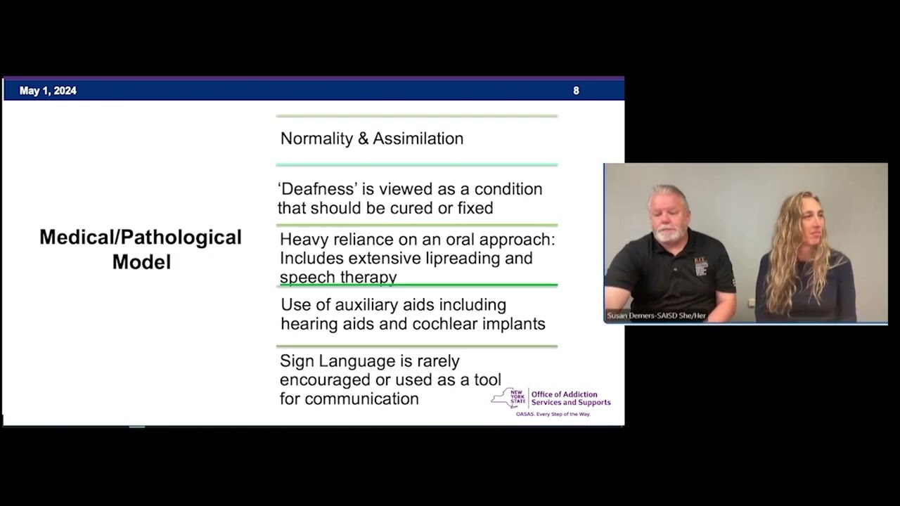 Learning Thursdays: Deaf Culture, Deaf and Hard of Hearing Individuals with SUD Part 1