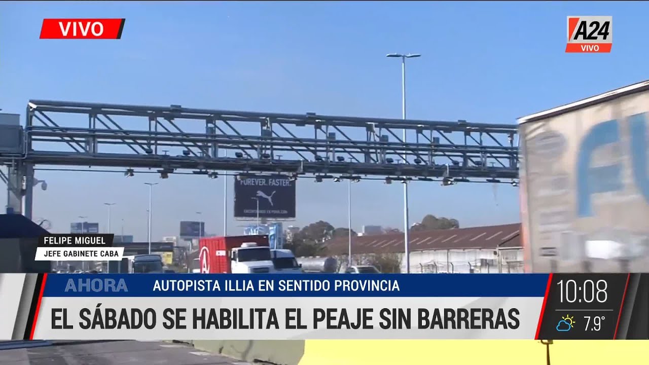 🚘 El sábado se habilita el peaje sin barreras en la Autopista Illia
