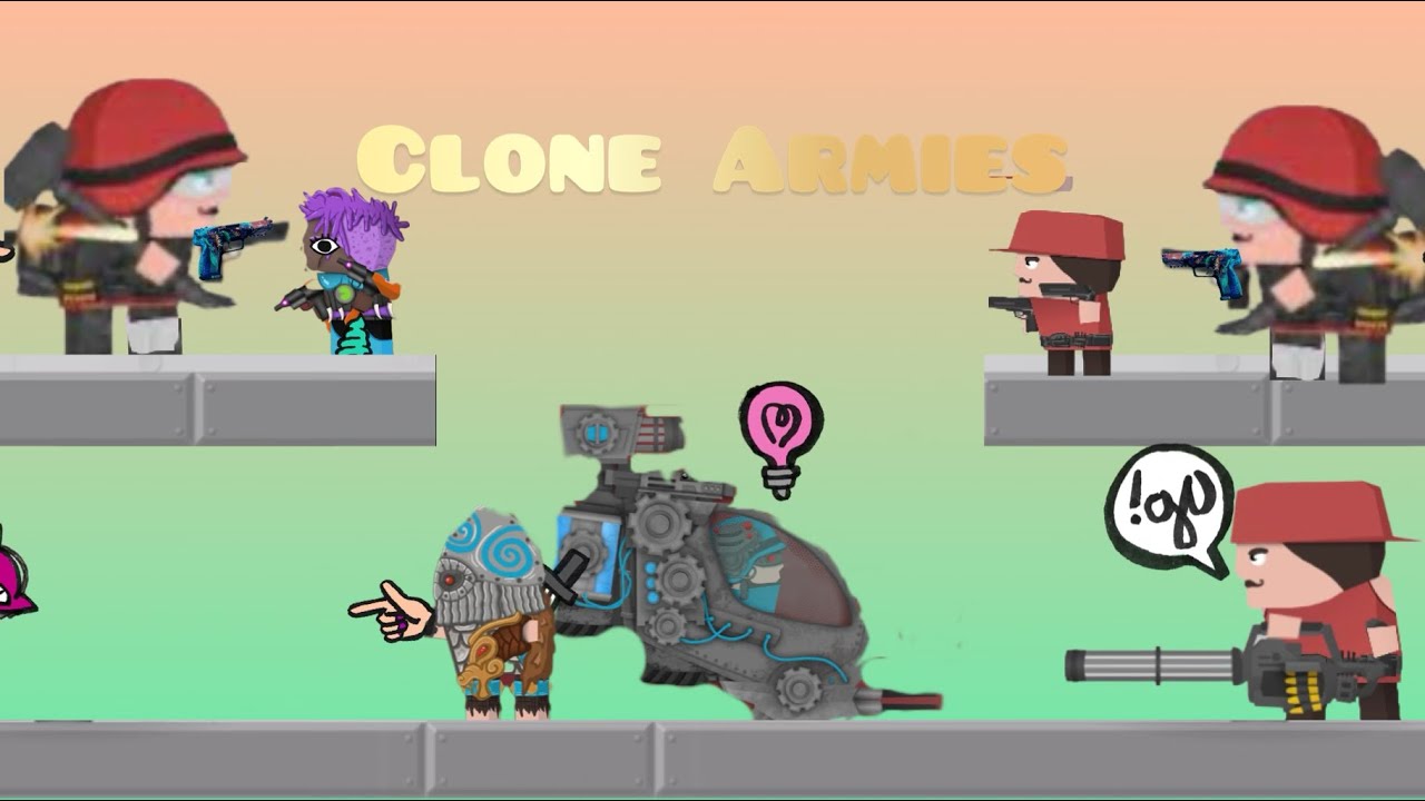 😱Clone Armies, песочница, режим защита. Оборона 5 и solo twins 👯‍♂️