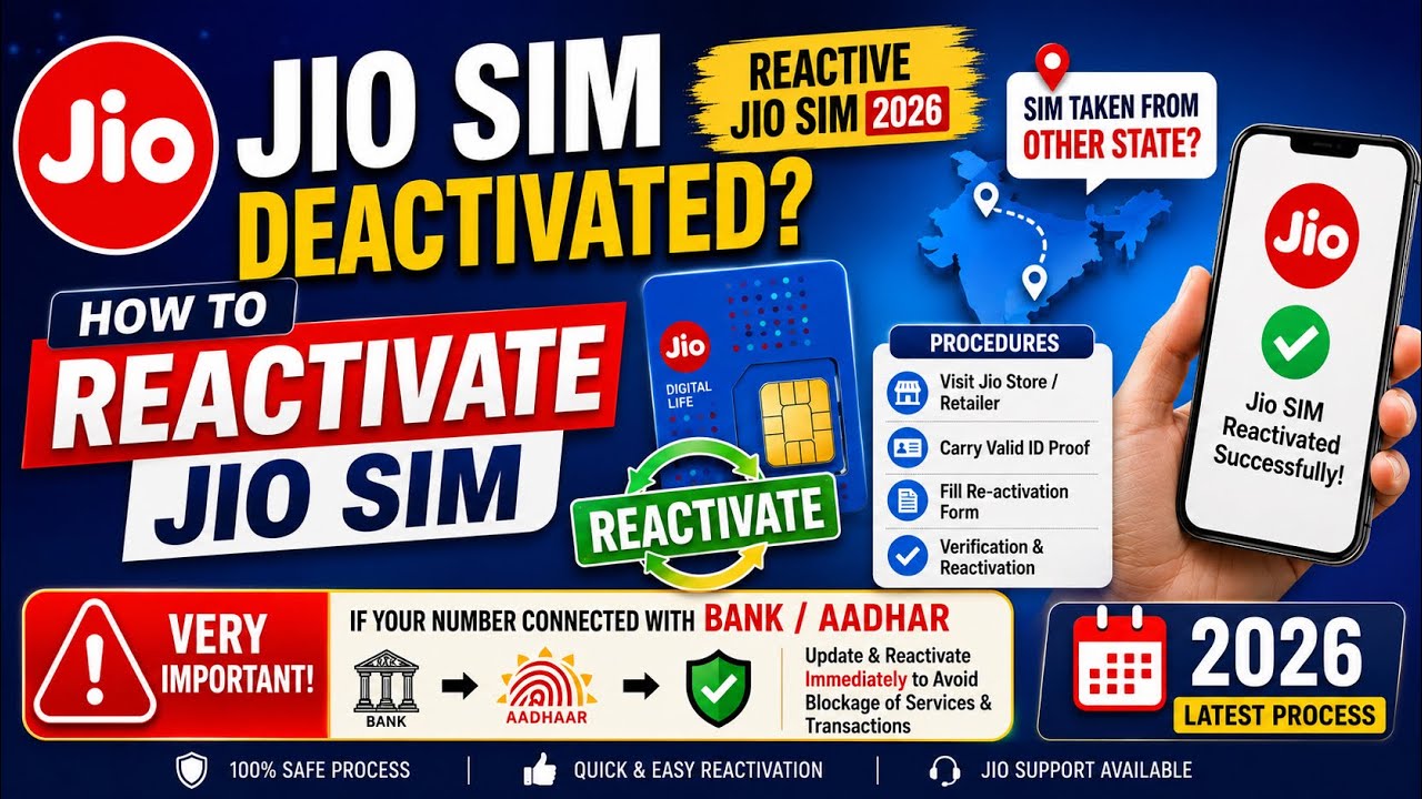 Jio Sim Bandh🚫ho gaya kaise chalu karen | How to reactivate jio sim card |Not recharge for 3 months|