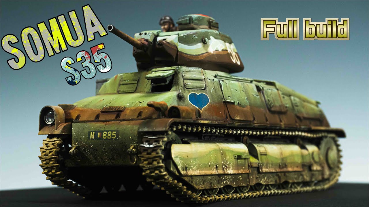 SOMUA S35 full build video Tamiya 1/35
