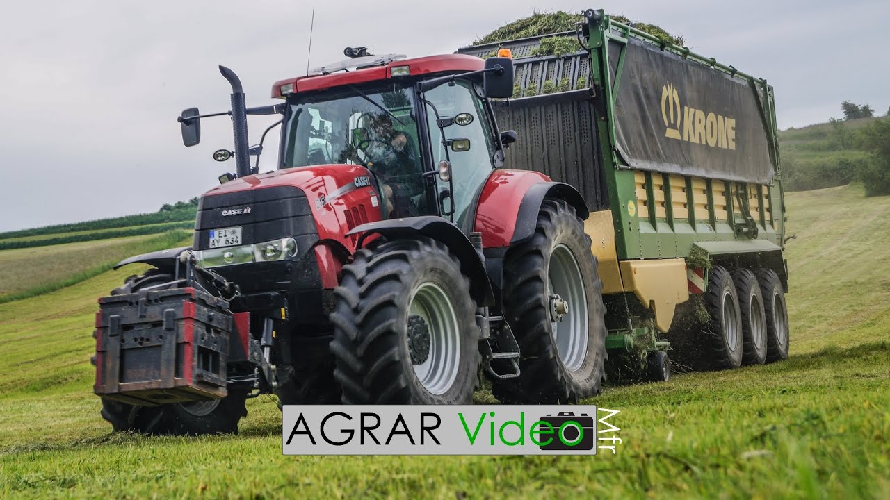 Grassilage mit Case Puma 215 und Krone ZX 470GD Prototyp + 2x Case CVX + Krone Ladewagen!