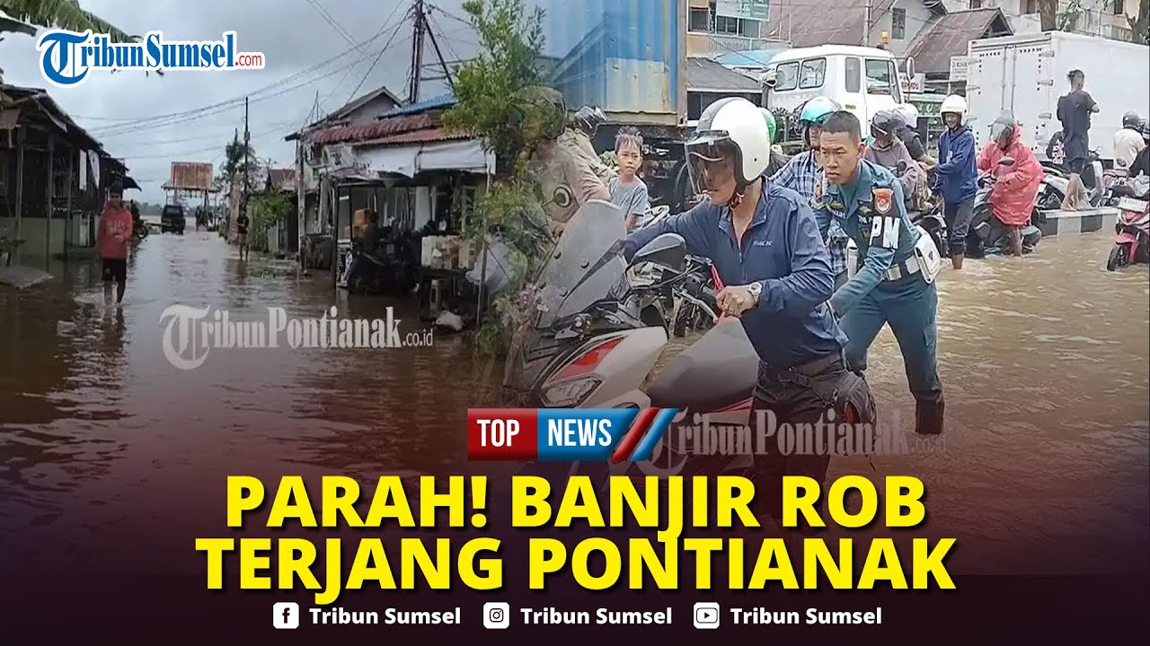 🔴Parah! Banjir Rob Rendam Jalan Tanjung Pura Pontianak, Motor Mogok dan Lalu Lintas Terganggu